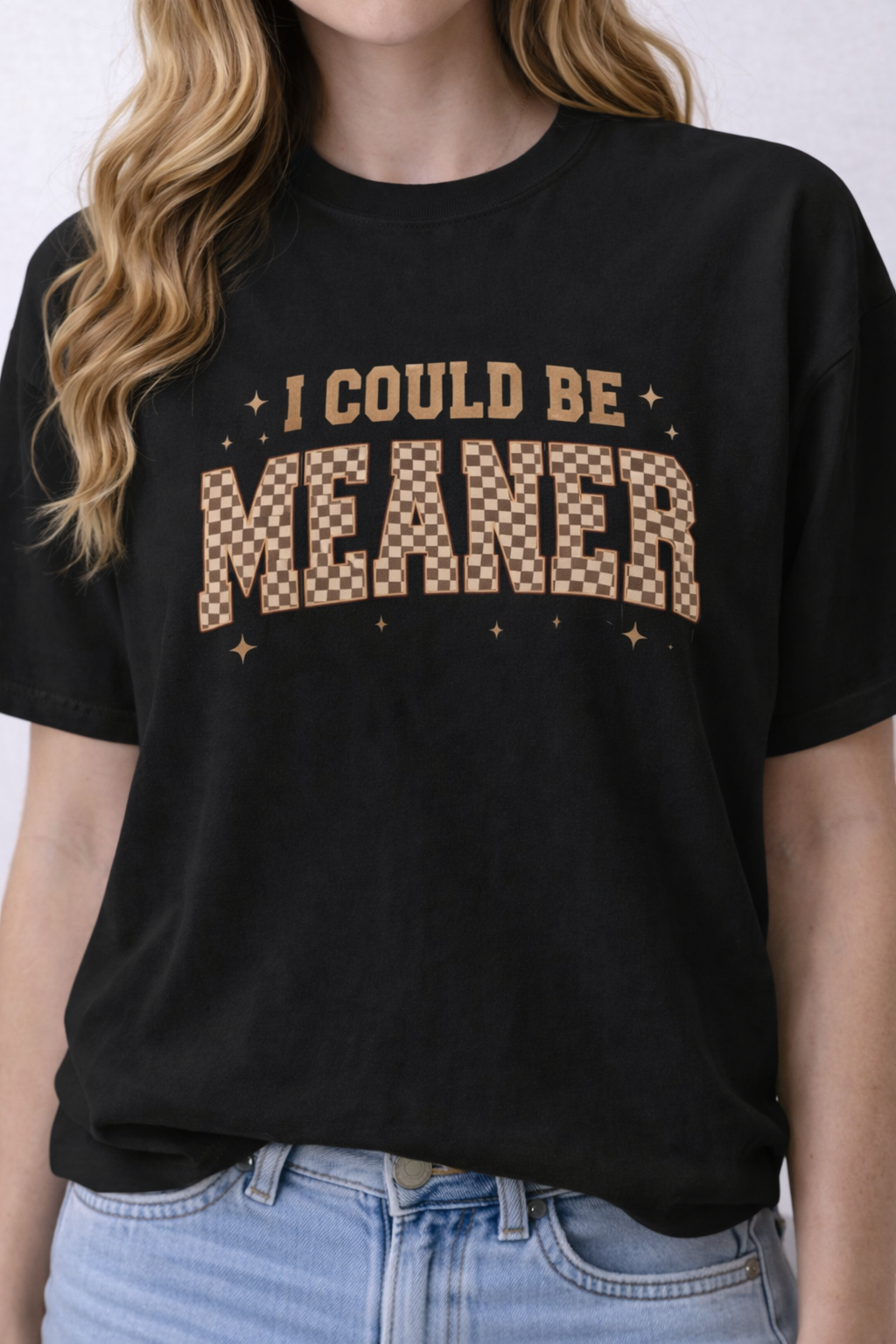😈✨ I Could Be Meaner Graphic Crewneck Sweatshirt (Comfort Colors)