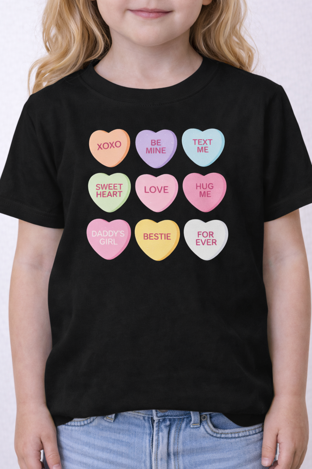 💕🍬 Sweet Candy Hearts Valentine Toddler Girl Tee