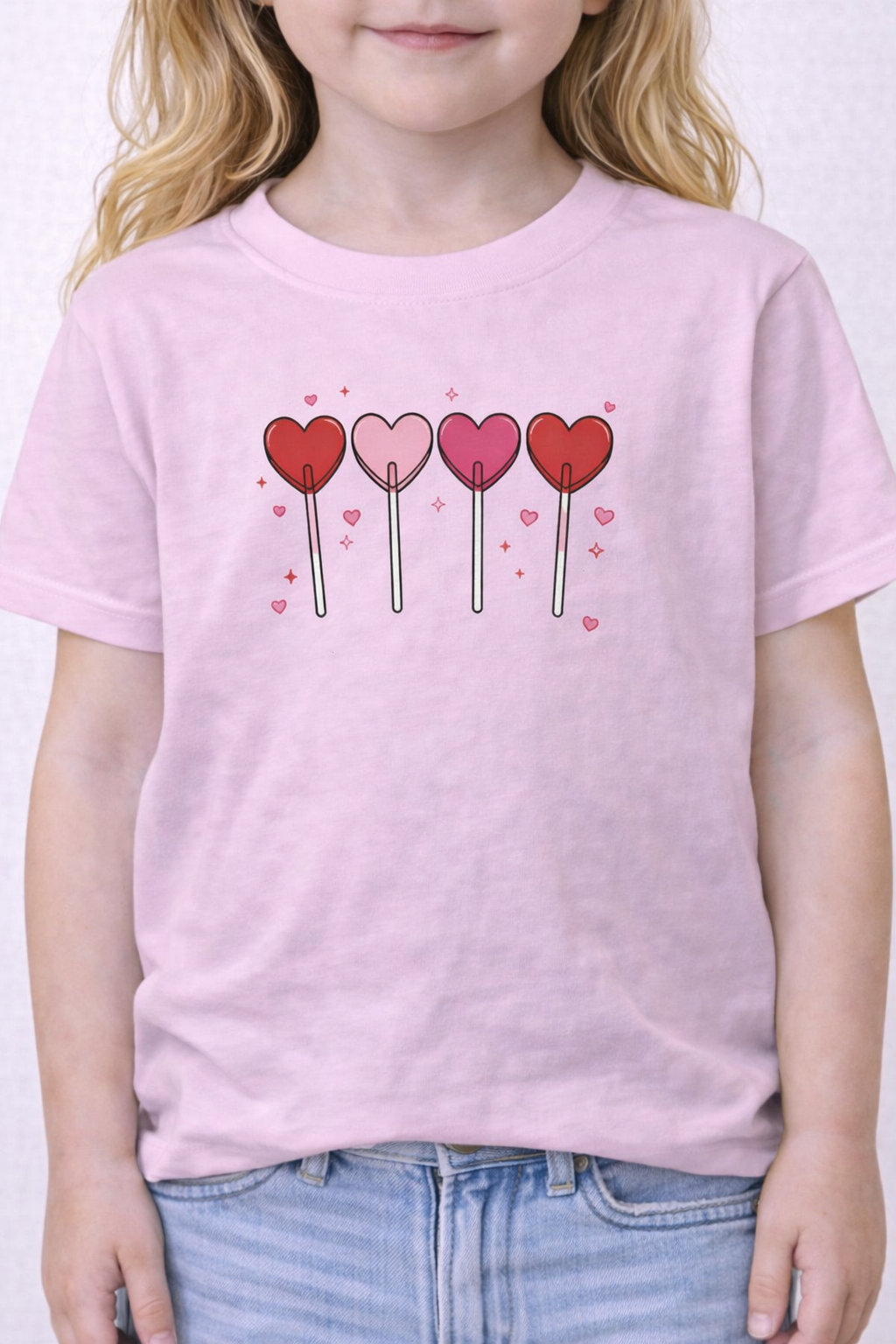 🍭💗 Heart Lollipop Valentine Toddler Girl Tee