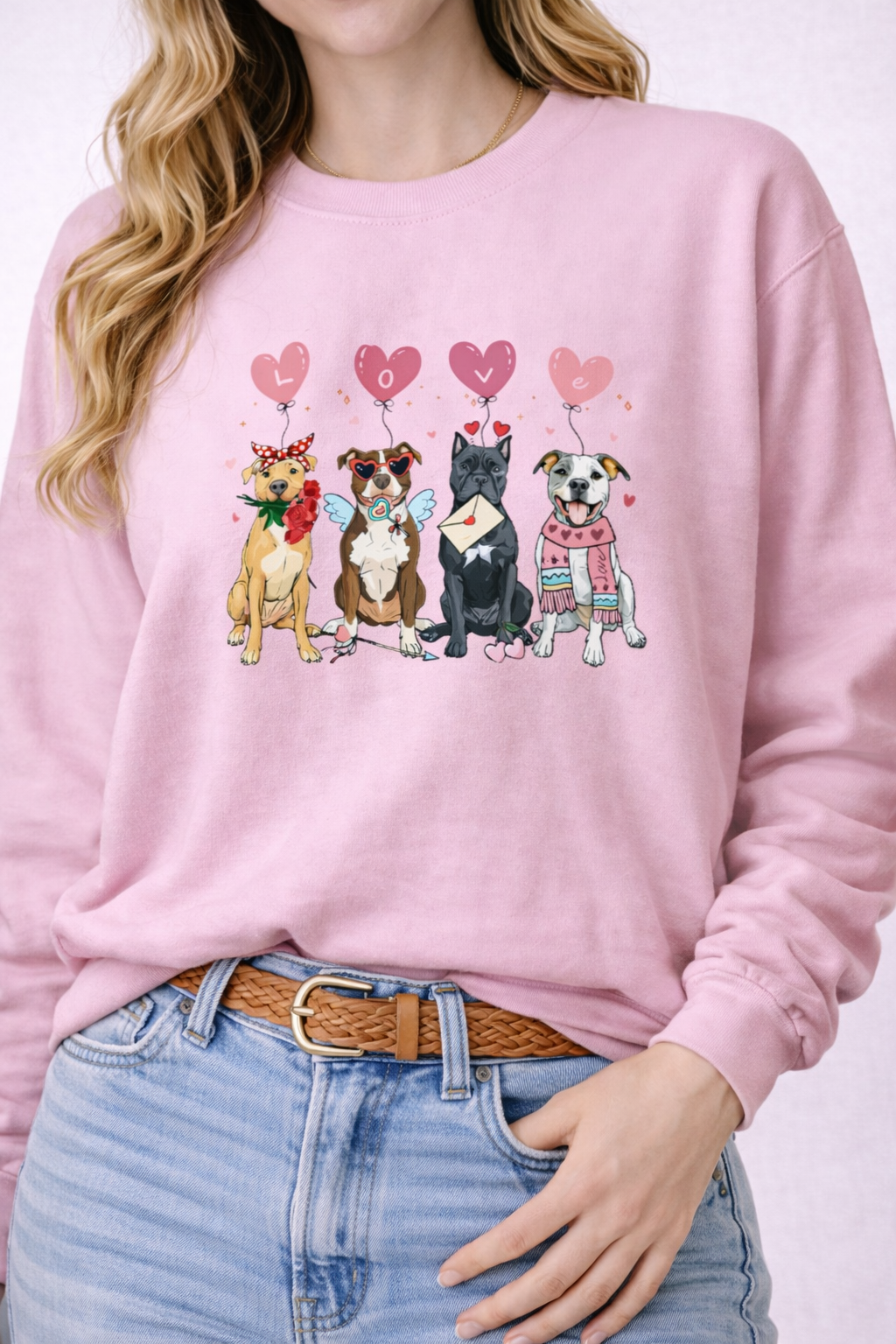🐶💘 Love Dogs Valentine Graphic Crewneck (Gildan)