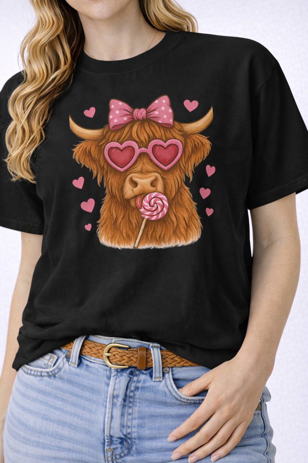 💗 Valentine Highland Cow Shirt | (Comfort Colors)