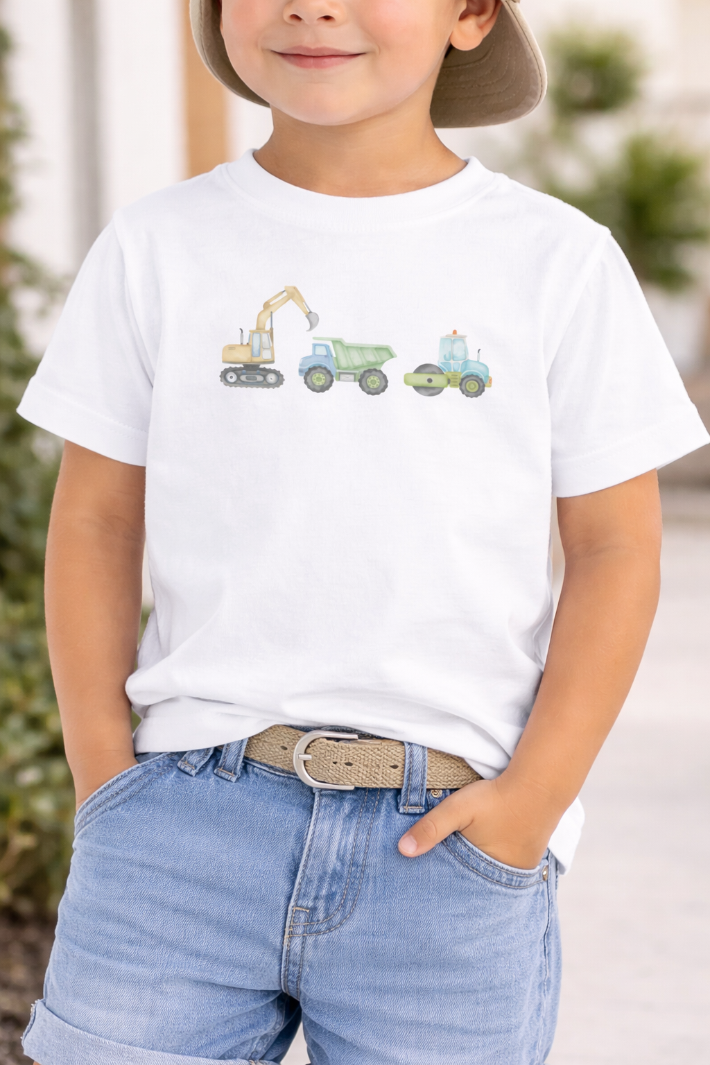 🚧💙 Construction Trucks Toddler Boy Tee