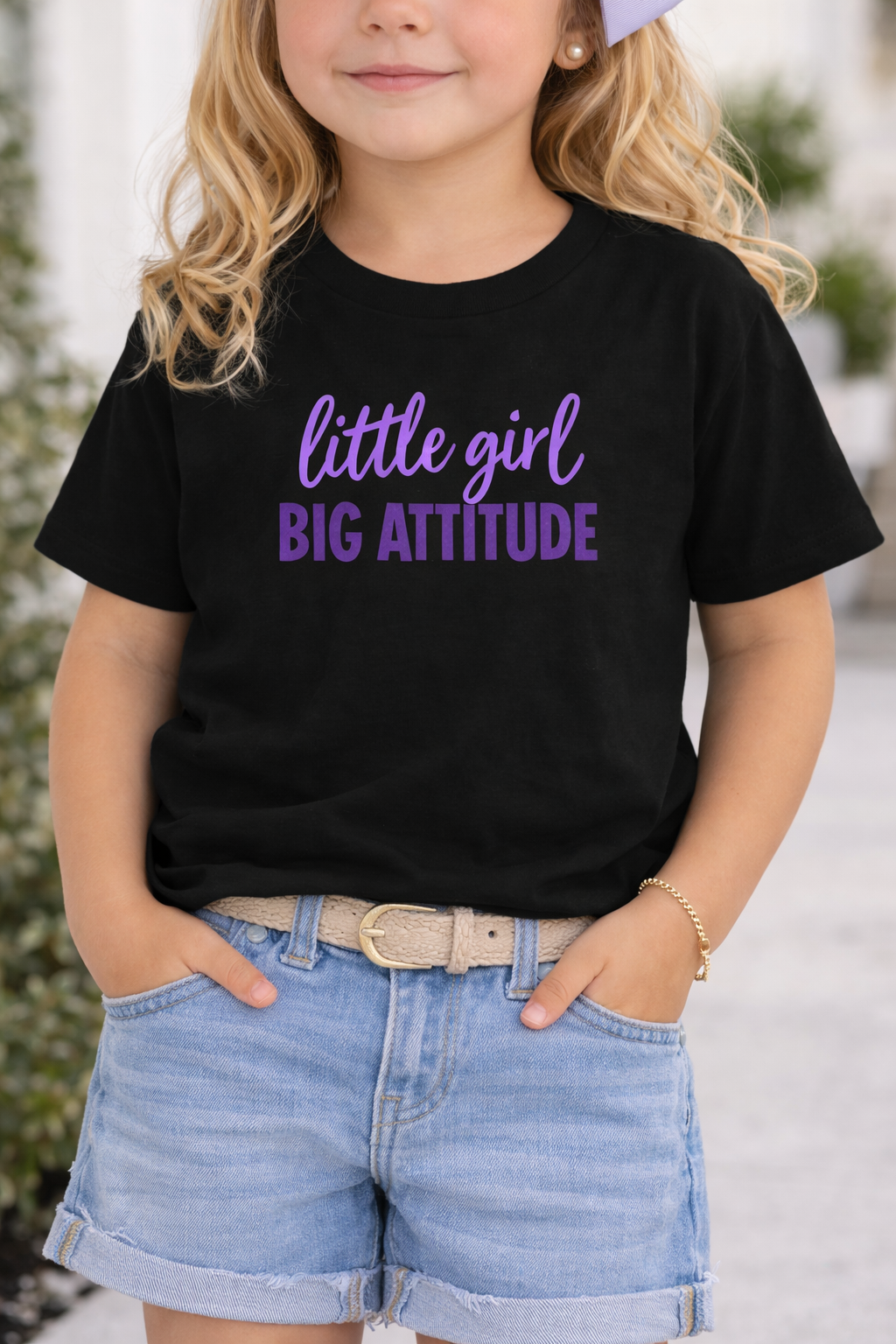 💜 Little Girl Big Attitude Toddler Tee
