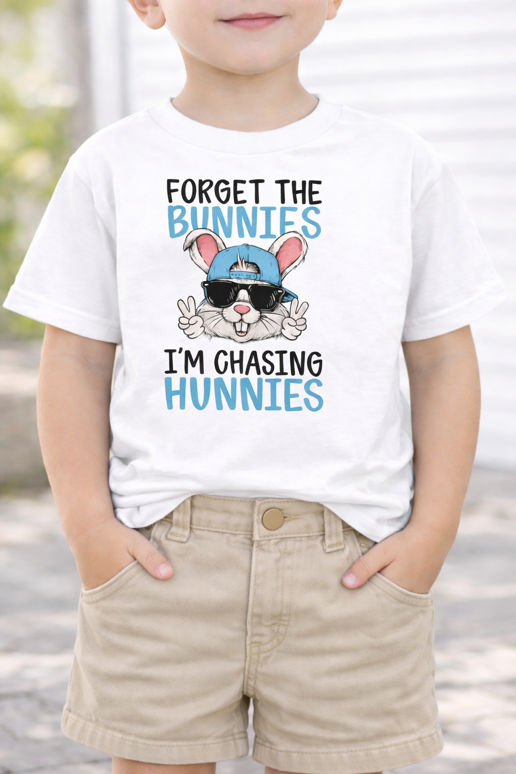 Forget the Bunnies I’m Chasing Hunnies Kids Easter Tee 😎🐰