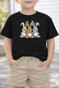 Camo Bunny Trio Kids Easter Graphic Tee