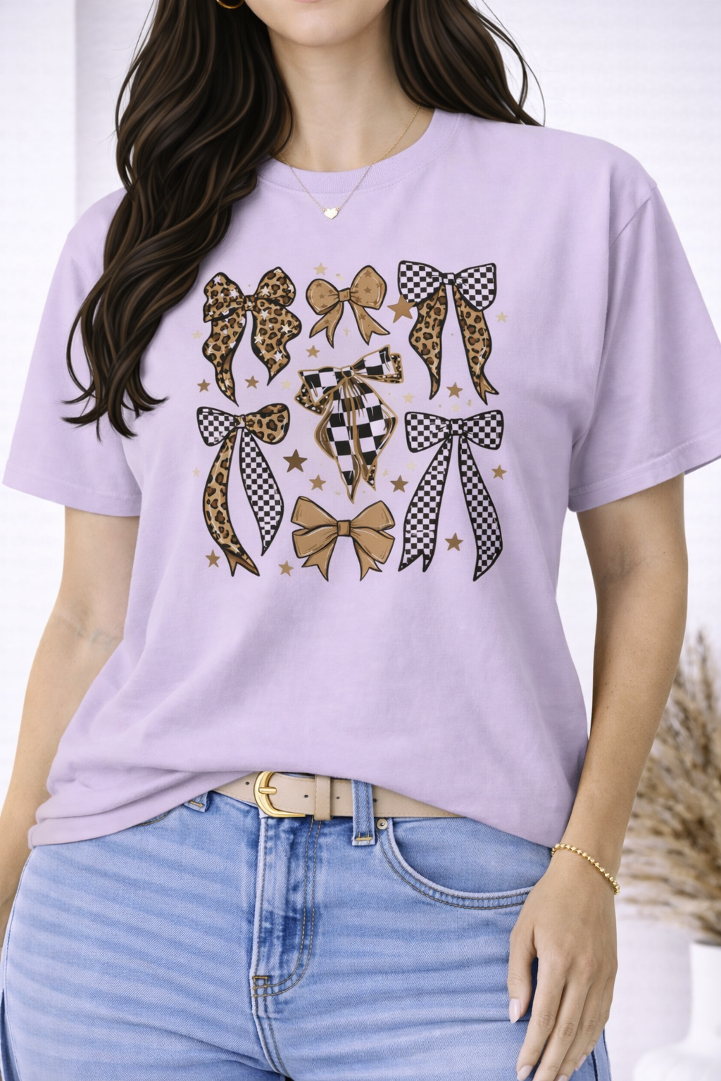 Leopard & Disco Bow Collage Graphic Tee