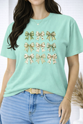 🍀🎀 Lucky Clover Bow Collage Graphic Tee