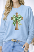 Shamrock Bow Cross St. Patrick’s Day Crewneck
