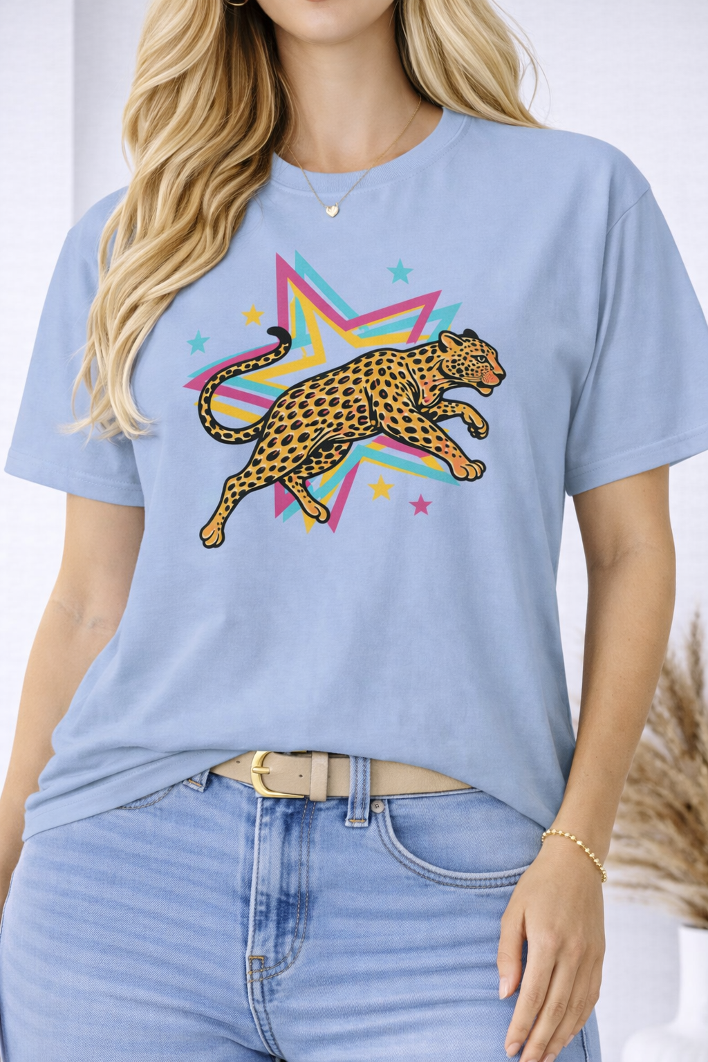 Neon Jaguar Retro Graphic Tee