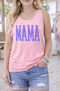 Mama Distressed Green Graphic Tank
